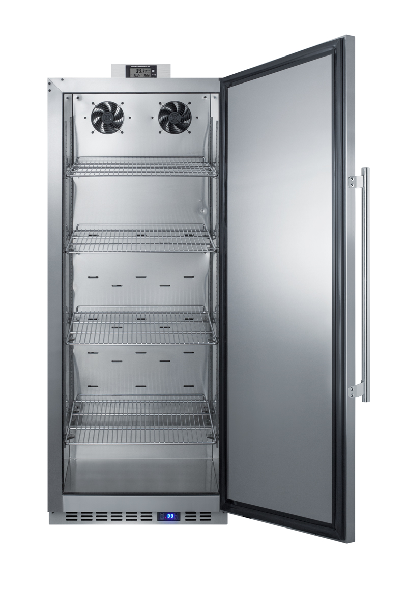 Commercially approved 10.1 cu.ft. Nutrition Center series all-refrigerator in white with front lock, and NIST calibrated digital temperature display
